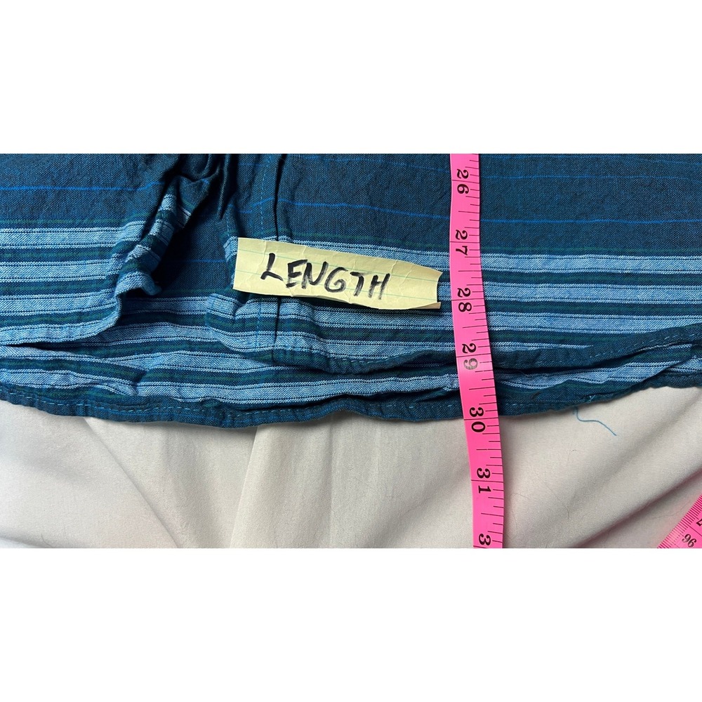 Kennington California Mens XL Blue Striped Short Sleeve Cotton Button Down Shirt - Picture 4 of 8